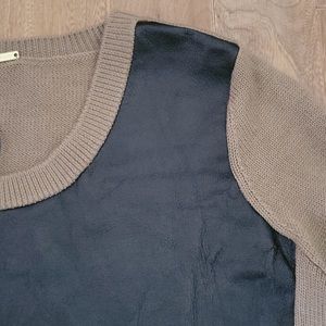 Rebecca Minkoff Merino Wool Faux Leather Sweater